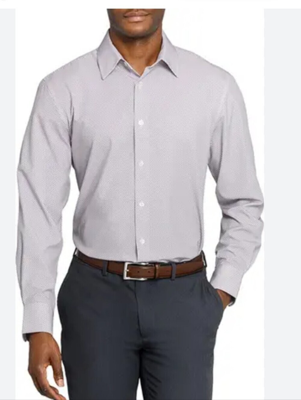 Van Heusen Slim Fit Stretch Stain Sheild Mens Button Up Dress Shirt Large